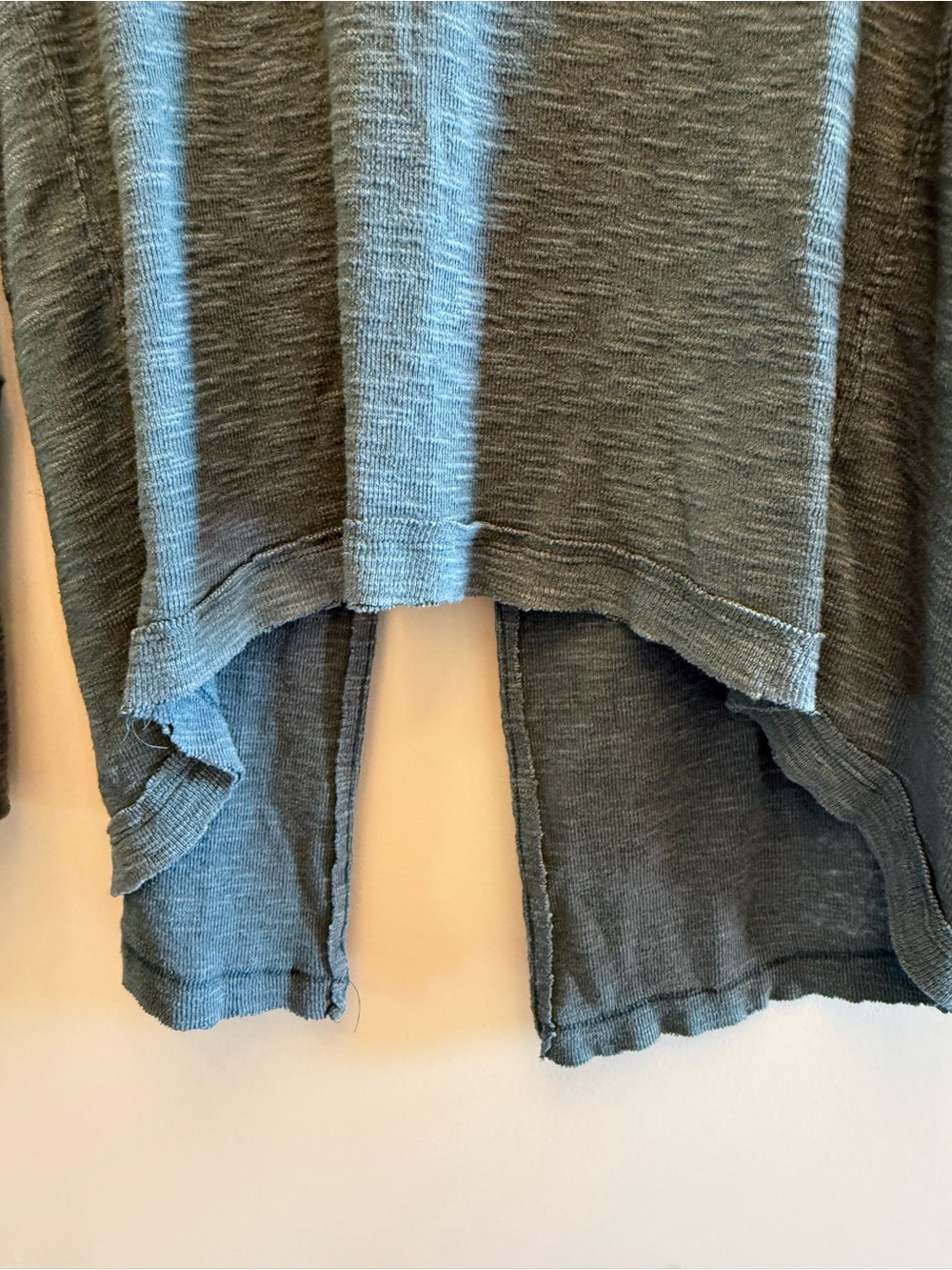 Free People We The Free XS Blue Turtleneck Asymmetrical Split Back Tunic Top - Picture 6 of 7